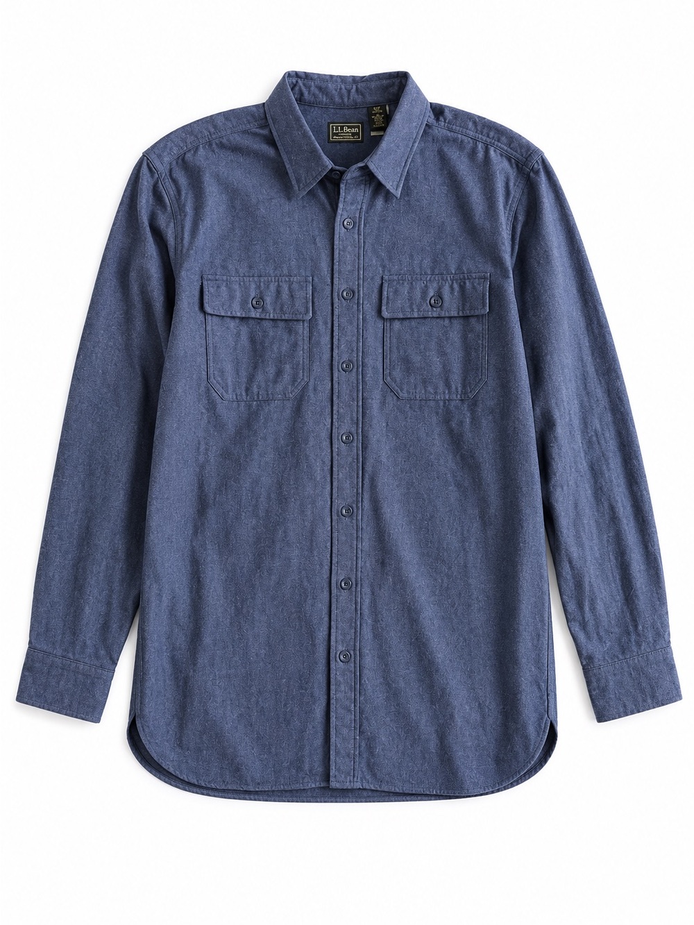L.L. Bean Heavyweight Cotton Field Shirt Utility Workwear Gray Large Tall